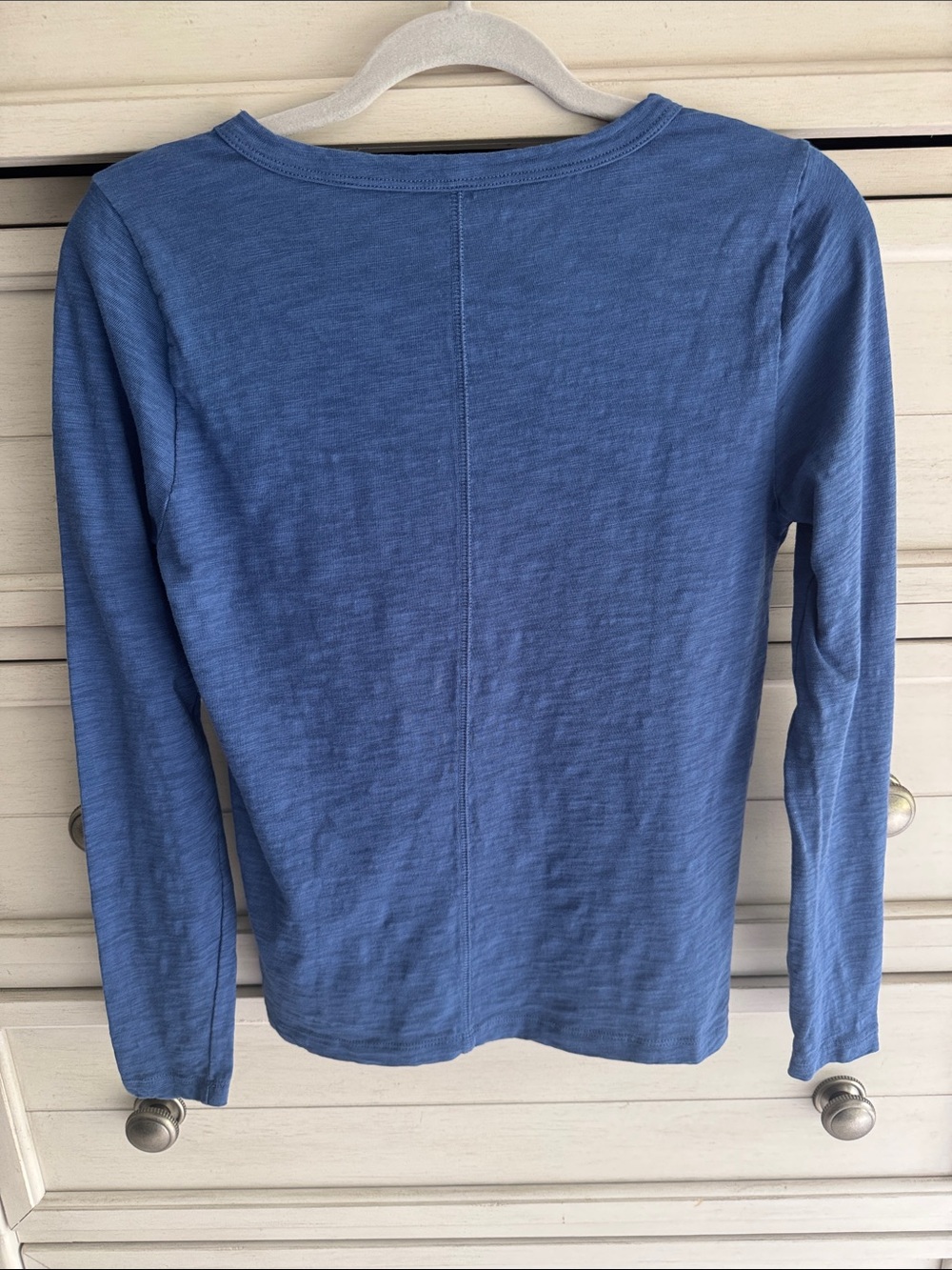 J. Crew Blue Long-Sleeve Girlfriend Tee SZ Small - Picture 3 of 4
